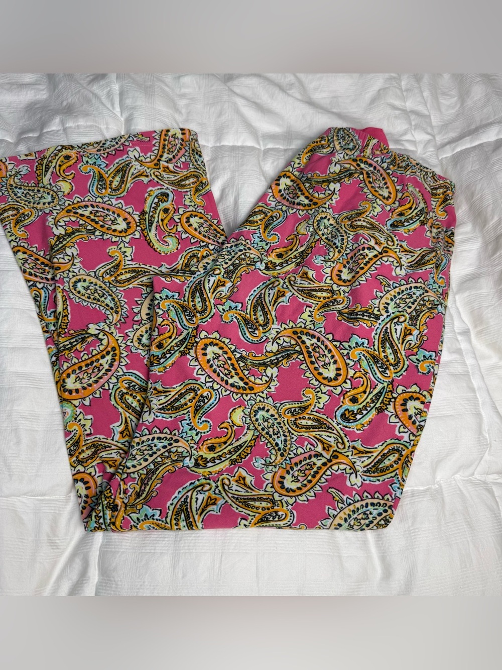Women’s Bobbi Brooks Pink Paisley Pajama Loungewear Night Pants Sz Medium